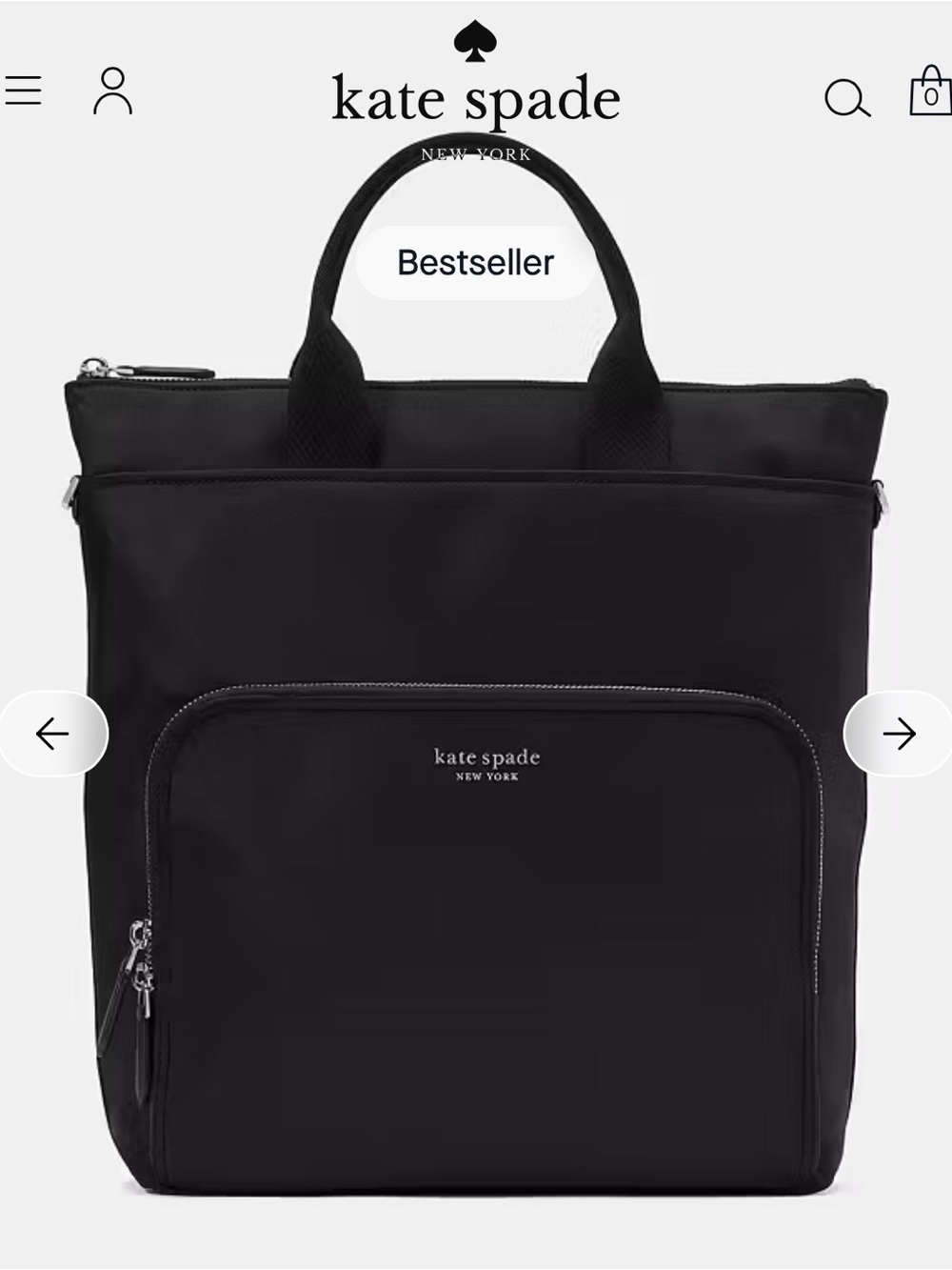 Sam Ksnyl Convertible Backpack
 black nylon